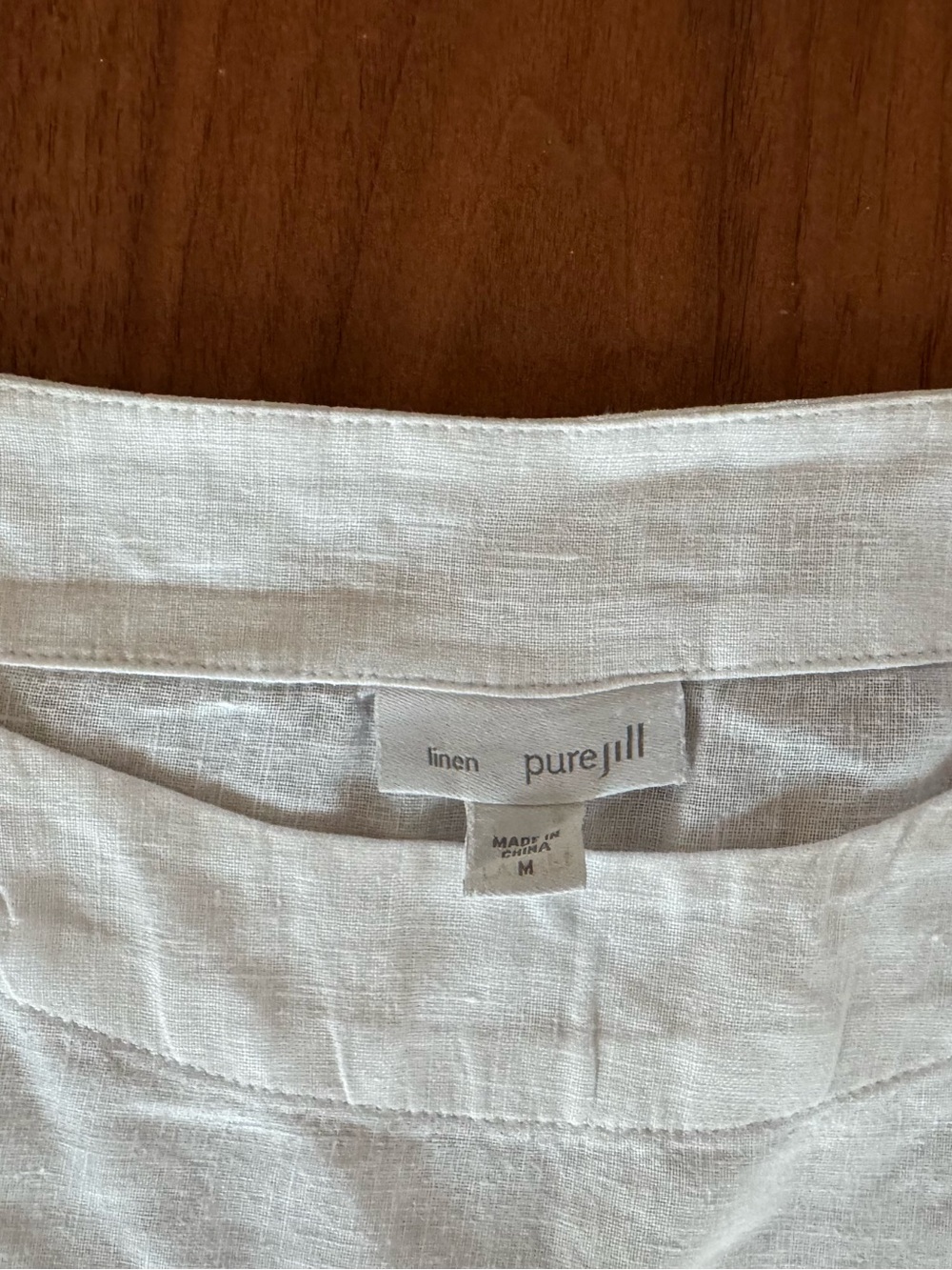 Pure Jill J. Jill White Linen Boxy Top Size Medium - Picture 2 of 5